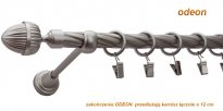 Karnisz ODEON Satyna Nikiel, Pojedynczy 19  rura skrętna