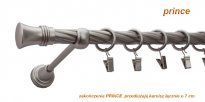 Karnisz PRINCE Satyna Nikiel, Pojedynczy 19  rura skrętna