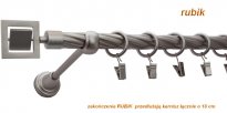 Karnisz RUBIK Satyna Nikiel, Pojedynczy 19  rura skrętna