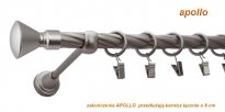 Karnisz APOLLO Satyna Nikiel, Pojedynczy 19  rura skrętna