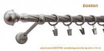 Karnisz BOSTON Satyna Nikiel, Pojedynczy 19  rura skrętna