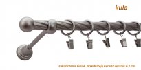 Karnisz KULA Satyna Nikiel, Pojedynczy 19  rura skrętna