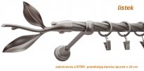 Karnisz LISTEK Satyna Nikiel, Pojedynczy 19  rura skrętna
