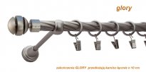 Karnisz GLORY Satyna Nikiel, Pojedynczy 19  rura skrętna