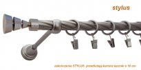 Karnisz STYLUS Satyna Nikiel, Pojedynczy 19  rura skrętna