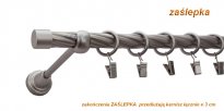 Karnisz ZAŚLEPKA Satyna Nikiel, Pojedynczy 19  rura skrętna