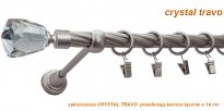 Karnisz TRAVO Satyna Nikiel, Pojedynczy 19  rura skrętna
