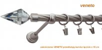 Karnisz VENETO Satyna Nikiel, Pojedynczy 19  rura skrętna
