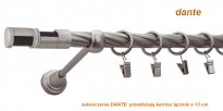 Karnisz DANTE Satyna Nikiel, Pojedynczy 19  rura skrętna