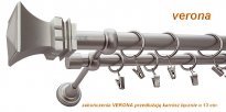 Karnisz VERONA Satyna Nikiel, Podwójny 25 +19 rura gładka