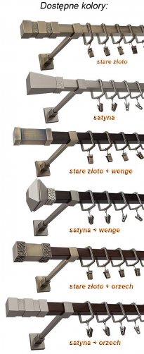 Karnisz JOWISZ Stare Złoto, Pojedynczy 20 KWADRO