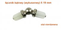 ŁĄCZNIK KĄTOWY WYKUSZOWY STAL NIERDZEWNA FI 19 MM 