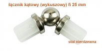 ŁĄCZNIK KĄTOWY WYKUSZOWY STAL NIERDZEWNA FI 25 MM 