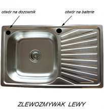 Zlewozmywak metalowy VETRO wpuszczany w blat struktura LEN