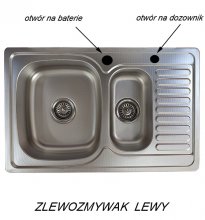 Zlewozmywak metalowy UNIVERSO wpuszczany w blat struktura SATYNA   