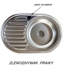 Zlewozmywak metalowy TREVI wpuszczany w blat struktura SATYNA