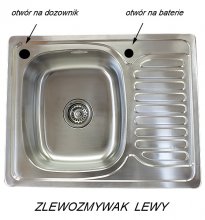 Zlewozmywak metalowy PREMIUM wpuszczany w blat struktura SATYNA 
