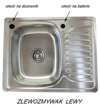 Zlewozmywak metalowy PREMIUM wpuszczany w blat struktura SATYNA 