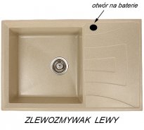 Zlewozmywak granitowy APOLLO wpuszczany w blat kolor piaskowy