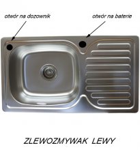 Zlewozmywak metalowy SCALA wpuszczany w blat struktura LEN